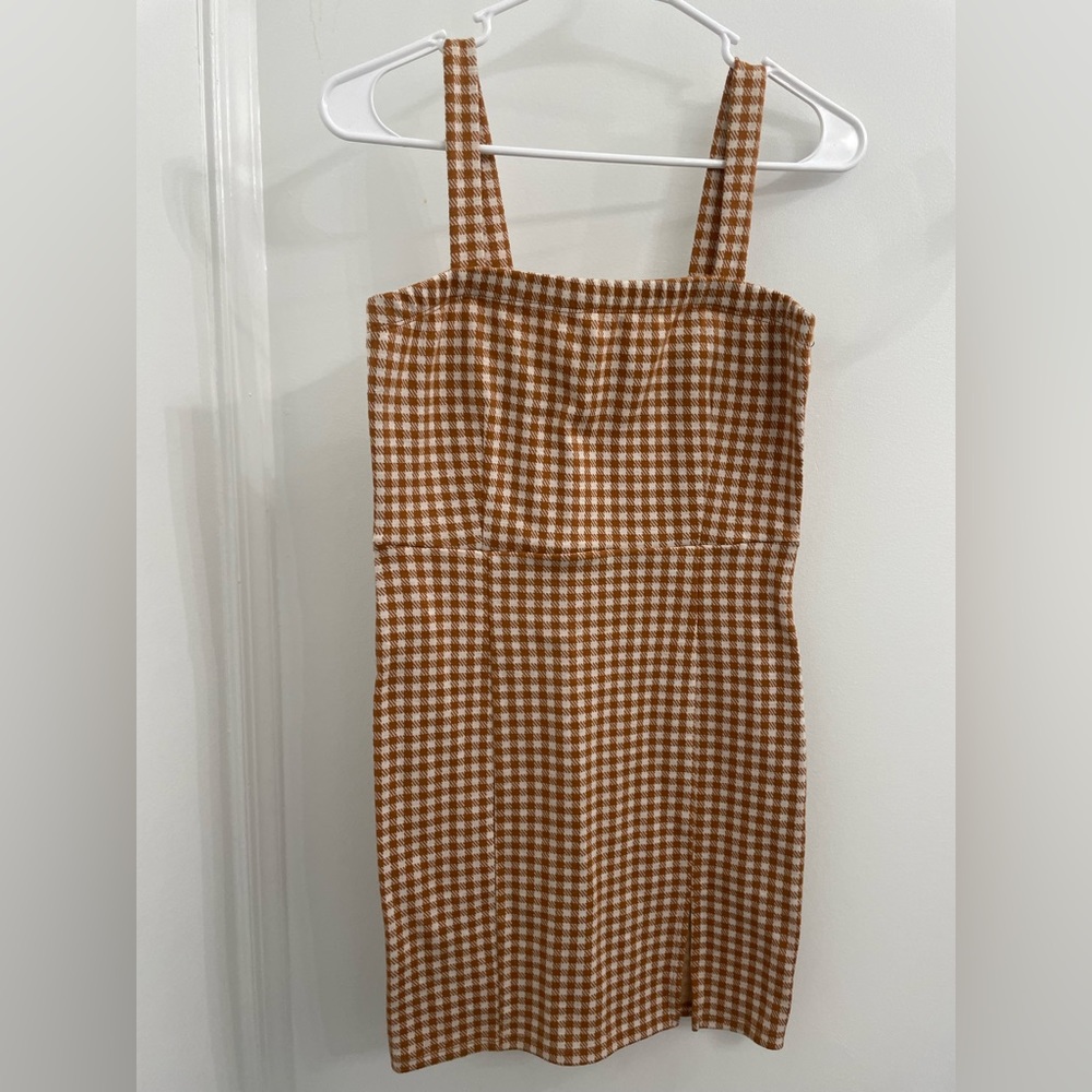 Brown checkers dress from Forever 21